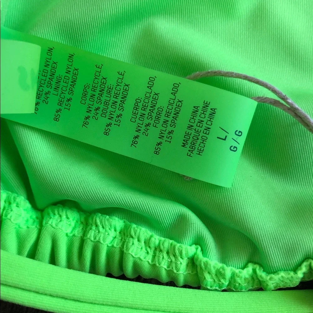 SKIMS Neon Green Triangle Swim Top L NEW